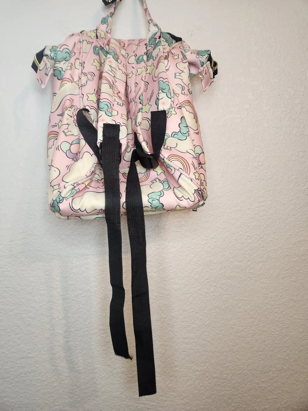 Living traveling share unicorn diaper and travel backpack 12x22